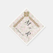 Golden Jeweled Floral Wedding Servet (Hoek)