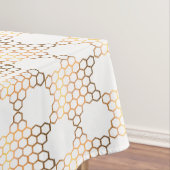 Golden Jewish Star Honeycomb op wit, groot Tafelkleed (Voorbeeld)