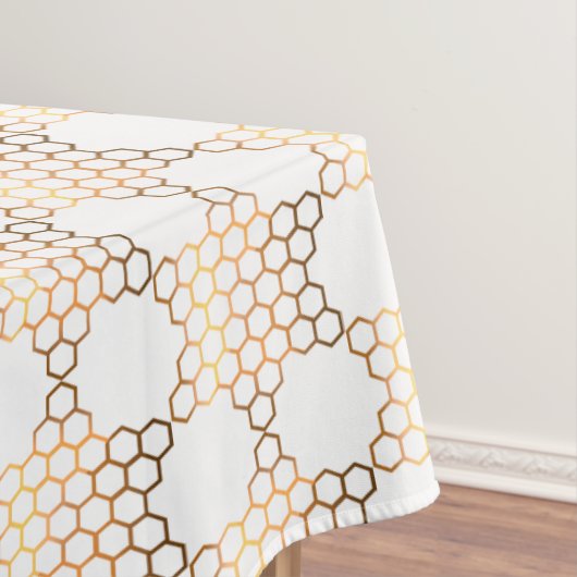 Golden Jewish Star Honeycomb op wit, groot Tafelkleed (Voorbeeld)