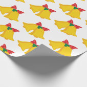 Golden Jingle Bells Kerstcadeau Wit Naadloos Cadeaupapier (Hoek)