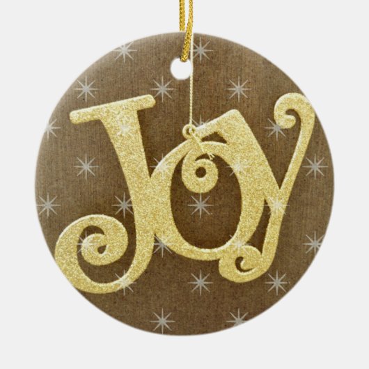 Golden Joy kerstversiering Keramisch Ornament (Voorkant)