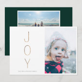Golden JOY Modern Photo Holiday Card Feestdagenkaart (Voorkant / Achterkant)