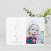 Golden JOY Modern Photo Holiday Card Feestdagenkaart (Staand voorkant)