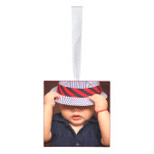 Golden Joy | Rode kerst met foto's Ornament (Rechts)