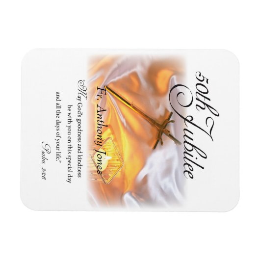 Golden Jubilee Religious Life, Cross Candle Magneet (Horizontaal)