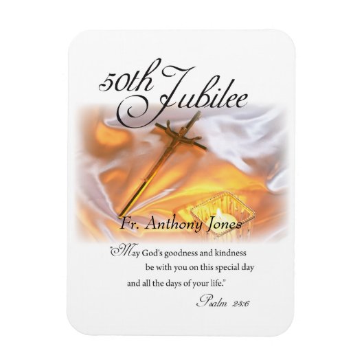 Golden Jubilee Religious Life, Cross Candle Magneet (Verticaal)