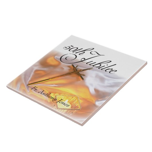 Golden Jubilee Religious Life, Cross Candle Tegeltje (Zijkant)