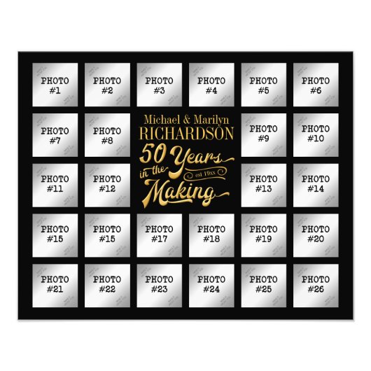 Golden Jubileum 26 Foto Collage Afdruk (Voorkant)