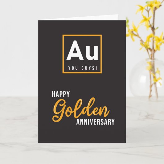 Golden Jubileum 50 jaar Kaart - Fun Element (Gele Bloem)