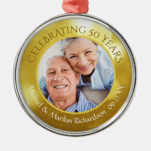 Golden Jubileum 50 jaar Keepasfoto Metalen Ornament