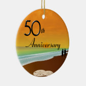 Golden Jubileum Beach Thema Keramisch Ornament (Rechts)