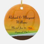 Golden Jubileum Beach Thema Keramisch Ornament (Achterkant)