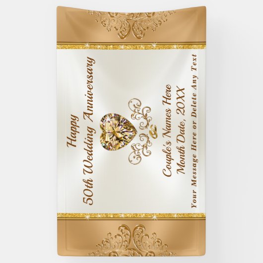 Golden Jubileum Decorations, 50e Jubileum Spandoek (Verticaal)