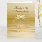 Golden Jubileum Dolphins en Heart Big Kaart (Gele Bloem)