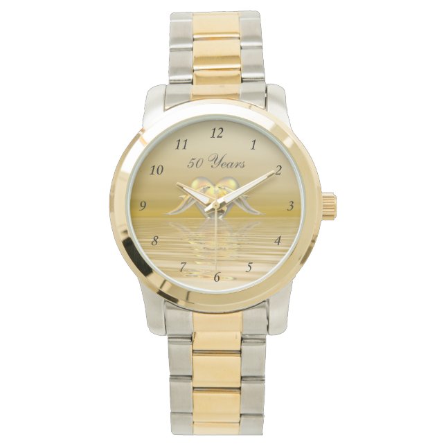 Golden Jubileum Dolphins en Heart Horloge (Voorkant)