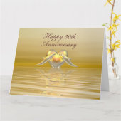 Golden Jubileum Dolphins en Heart Kaart (Gele Bloem)