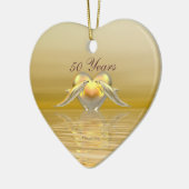 Golden Jubileum Dolphins en Heart Keramisch Ornament (Links)