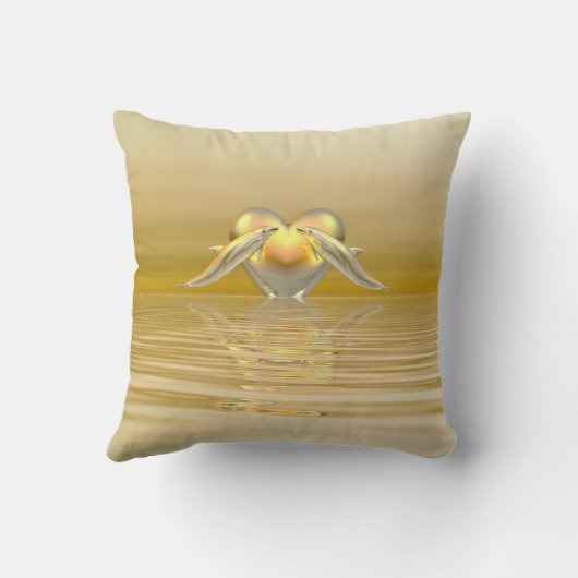 Golden Jubileum Dolphins en Heart Kussen (Achterkant)