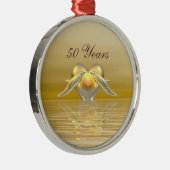 Golden Jubileum Dolphins en Heart Metalen Ornament (Rechts)