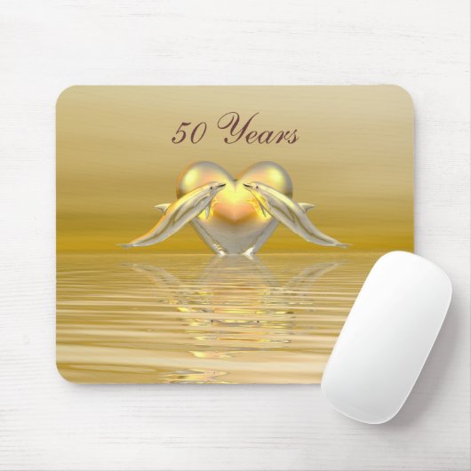 Golden Jubileum Dolphins en Heart Muismat (Met muis)