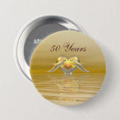 Golden Jubileum Dolphins en Heart Ronde Button 7,6 Cm (Voorkant /achterkant)