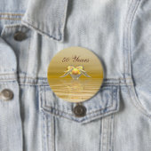 Golden Jubileum Dolphins en Heart Ronde Button 7,6 Cm (In situ)