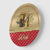 Golden Jubileum Faux Gold gelaagd rood leder Grote Klok (Hoek)