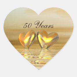 Golden Jubileum Hearts Hart Sticker