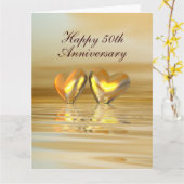 Golden Jubileum Hearts Kaart (Gele Bloem)