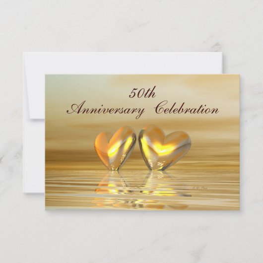 Golden Jubileum Hearts Kaart (Voorkant)