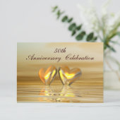 Golden Jubileum Hearts Kaart (Staand voorkant)