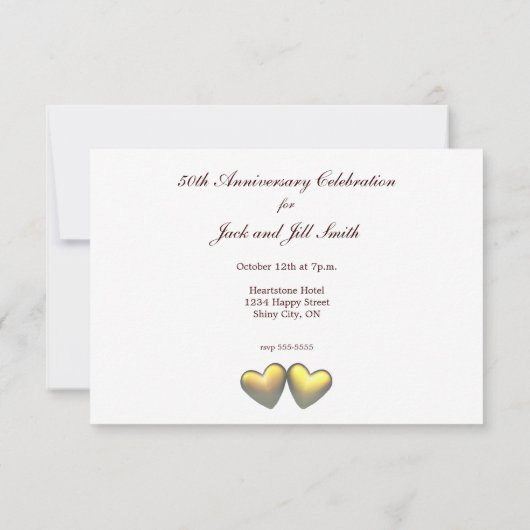 Golden Jubileum Hearts Kaart (Achterkant)