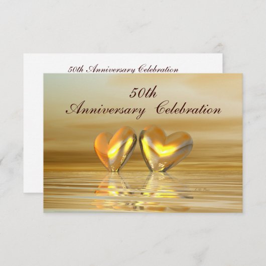 Golden Jubileum Hearts Kaart (Voorkant / Achterkant)