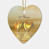 Golden Jubileum Hearts Keramisch Ornament (Links)