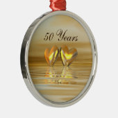 Golden Jubileum Hearts Metalen Ornament (Rechts)