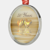 Golden Jubileum Hearts Metalen Ornament (Links)