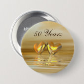 Golden Jubileum Hearts Ronde Button 7,6 Cm (Voorkant /achterkant)