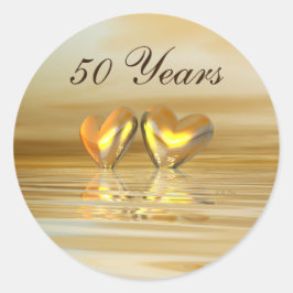 Golden Jubileum Hearts Ronde Sticker