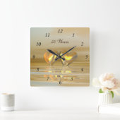 Golden Jubileum Hearts Vierkante Klok (Huis)