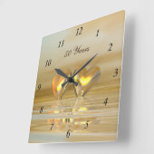 Golden Jubileum Hearts Vierkante Klok (Hoek)