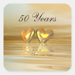 Golden Jubileum Hearts Vierkante Sticker