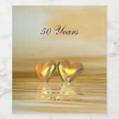 Golden Jubileum Hearts Wijn Etiket (Enkel label)