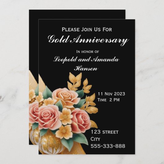 Golden Jubileum Kaart (Voorkant / Achterkant)