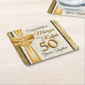 Golden Jubileum Kartonnen Onderzetters (Schuin)