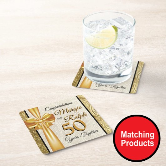 Golden Jubileum Kartonnen Onderzetters