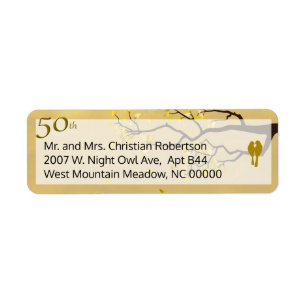 Golden Jubileum Lovebirds Etiket