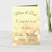 Golden Jubileum mama en papa Wenskaart. Kaart (Voorkant)