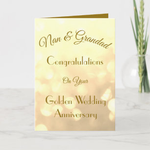 Golden Jubileum Nan & Grandad Wenskaart. Kaart