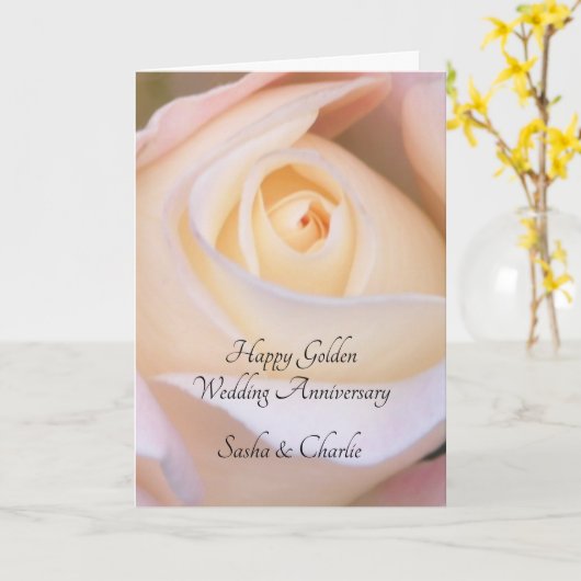 Golden Jubileum Roos Kaart (Gele Bloem)