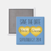 Golden Jubileum Save the Date Gold Hearts Magneet (Voorkant / Achterkant)